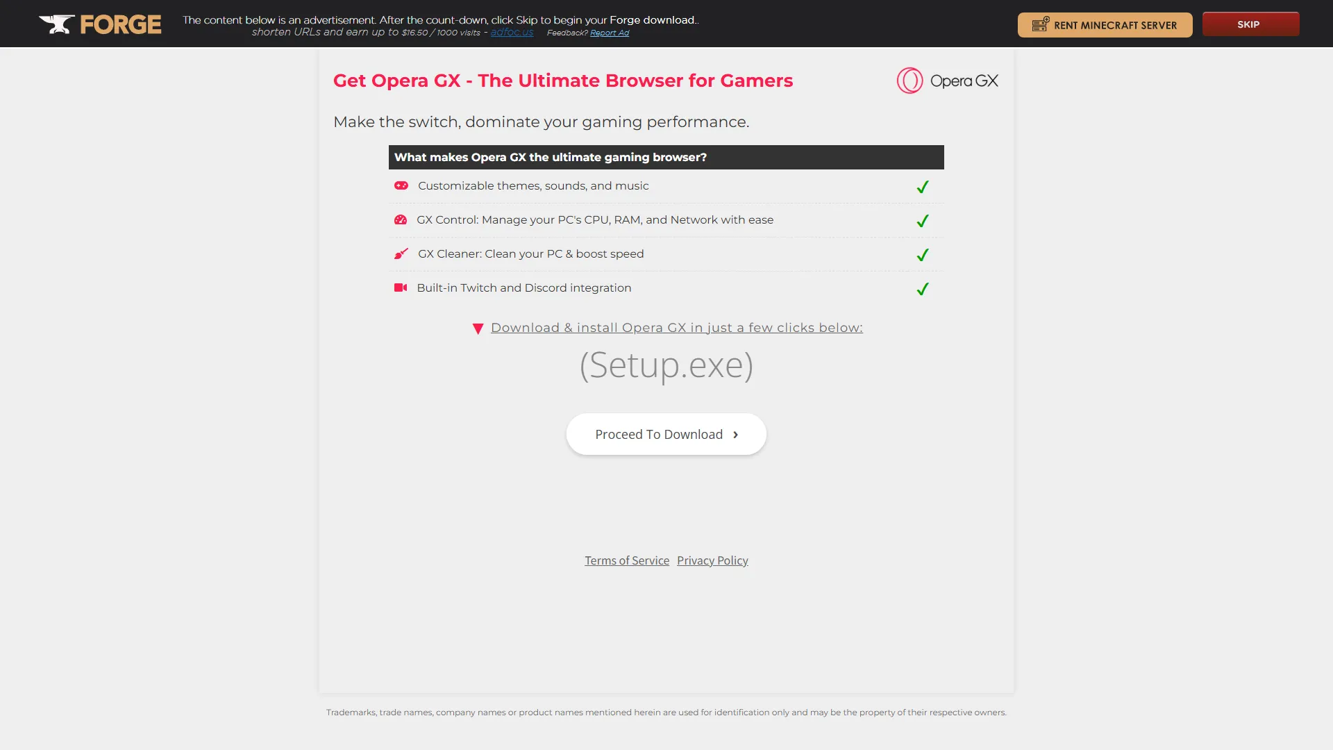AdFoc.usのサイトのスクリーンショット 同じ広告と、右上に「SKIP」と記されたボタン